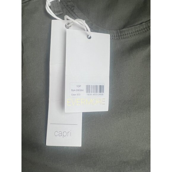 Evermore Womens Capri Cargo Pants Size 10P Olive Green - Picture 12 of 14